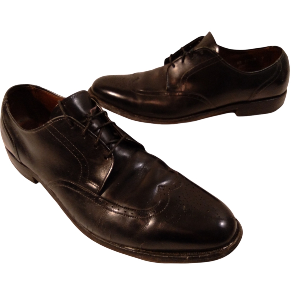 Allen edmonds mens sz 12 black leather captoe dress shoes
